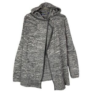 Lululemon Hooded Wrap Cardigan Sweater Women's Grey Marled Knit Drawstring‎ 8
